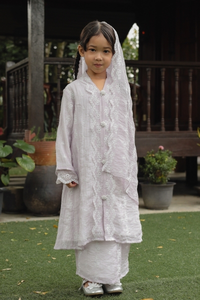 Dinda Kids Kebarung Purple Lilac (NO Selendang)